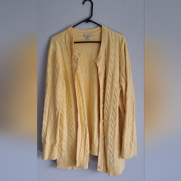 Pale Yellow Cable Knit Sweater 2X Womens - Picture 4 of 4